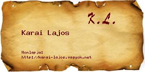 Karai Lajos névjegykártya