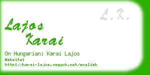 lajos karai business card